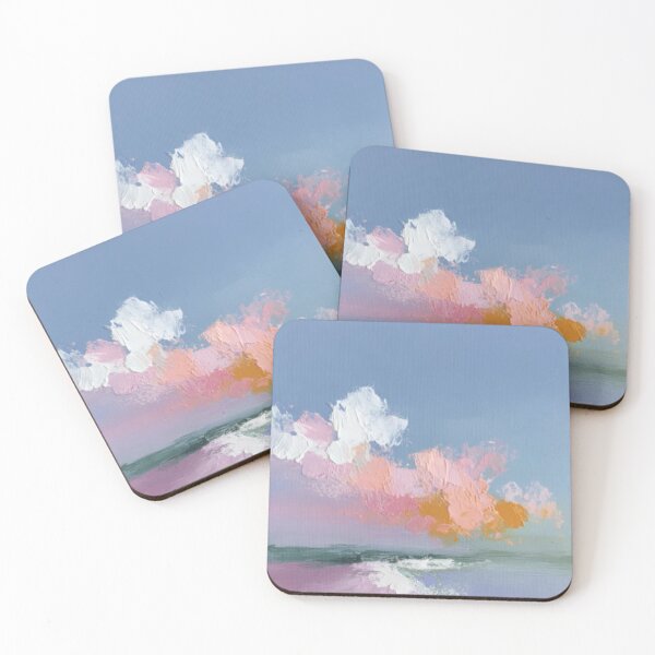 Item preview, Abstract coastal landscape pastel colors & sky designed and sold by ArtHouseNiklas.