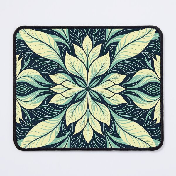 Item preview, Blue, Flowers & Leaves, Abstract Artistic Stylize, Symmetrical Repeated Texture Pattern (image size 8320x12480) designed and sold by Digital-Davinci.