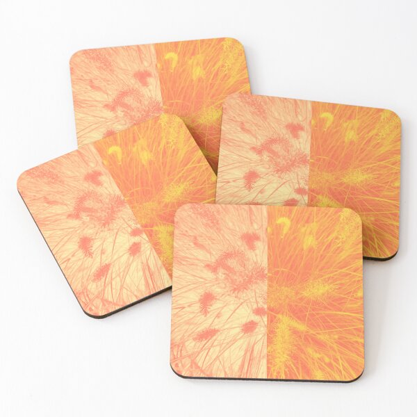 Item preview, Ornamental Grass Stalks Pattern Orange duotone split designed and sold by Dryft7.