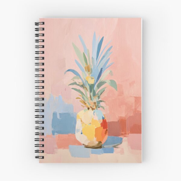 Item preview, Minimalist pineapple oil painting pastel colors designed and sold by ArtHouseNiklas.