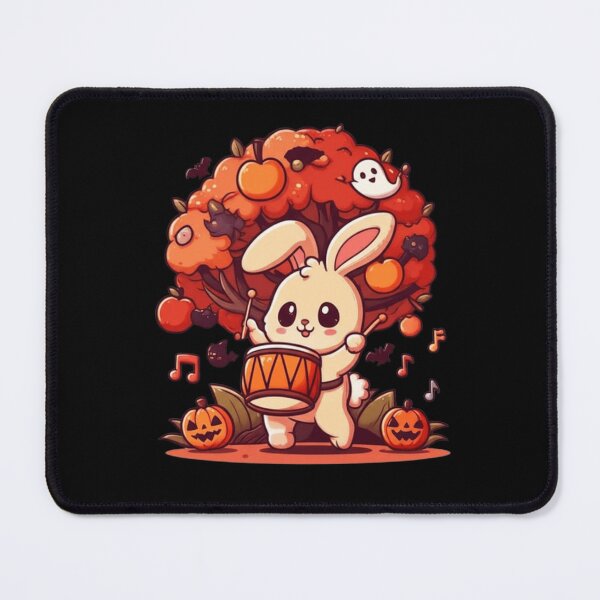 Item preview, Cute Chibi Bunny Drummer Under Candy Apple Tree – Halloween Kawaii Cartoon designed and sold by ColorSplash123.