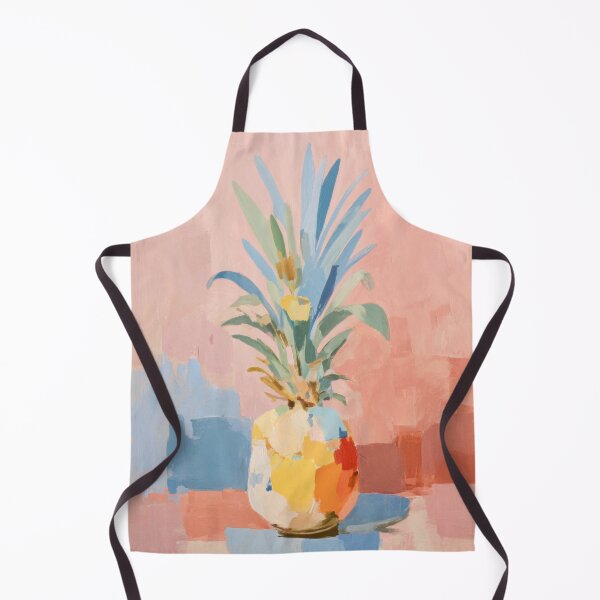 Item preview, Minimalist pineapple oil painting pastel colors designed and sold by ArtHouseNiklas.