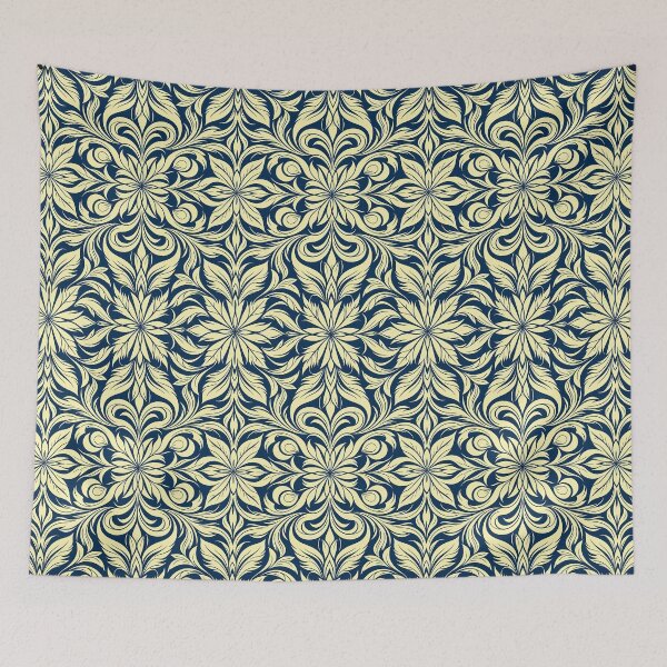 Item preview, Blue, Flowers & Leaves, Abstract Artistic Stylize, Symmetrical Repeated Texture Pattern (image size 8320x12480) designed and sold by Digital-Davinci.