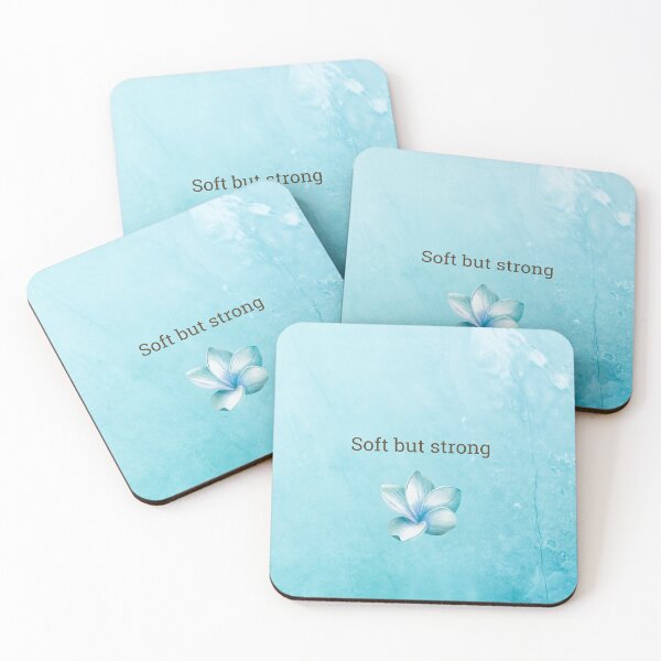 Item preview, Soft but Strong Quote | Empowering Quote | Botanical Blue Flower Design | Mental Wellness Inspirational design designed and sold by Amalzaki.