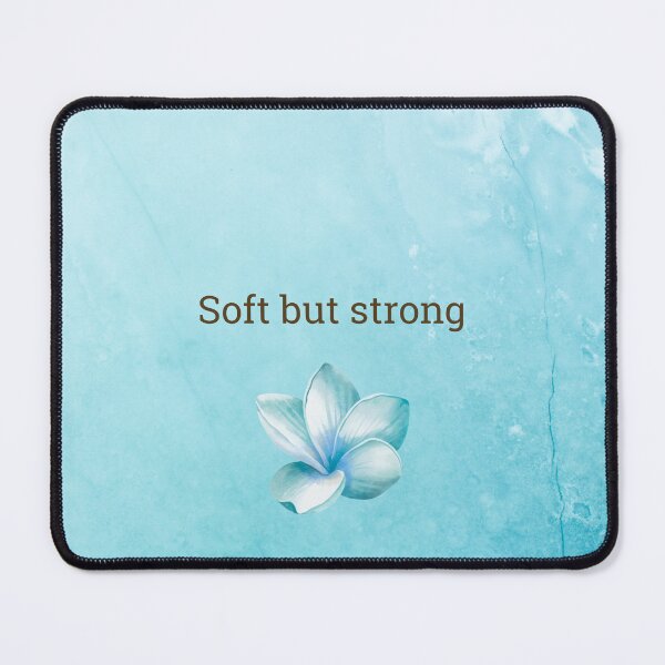 Item preview, Soft but Strong Quote | Empowering Quote | Botanical Blue Flower Design | Mental Wellness Inspirational design designed and sold by Amalzaki.