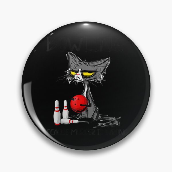 Item preview, Bowling Because Murder Is Wrongs Cat Lover Funny T-Shirt designed and sold by traceyk3cch.