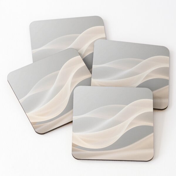 Item preview, Elegant Flowing Abstract Ribbons with Soft Beige Gradient on Light Gray Minimalist Modern Artistic Background Design designed and sold by Mimoshi ⭐⭐⭐⭐⭐.