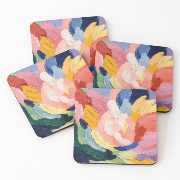 Item preview, Abstract flower oil painting colorful & textured designed and sold by ArtHouseNiklas.