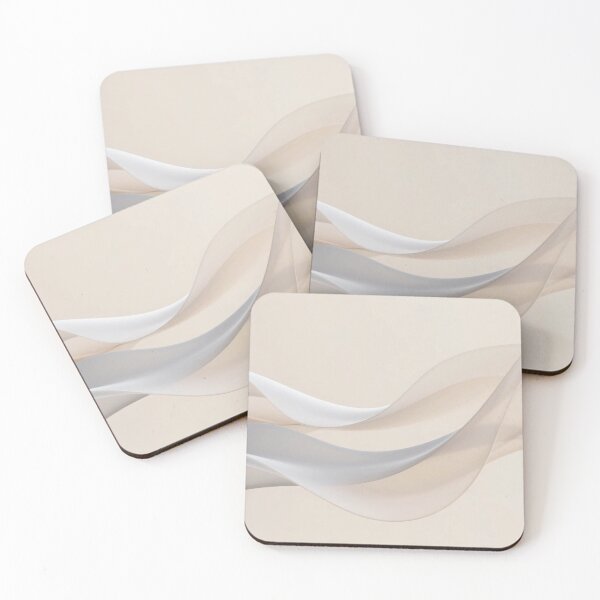 Item preview, Soft Transparent Flowing Ribbons with Beige and Gray Gradient in Minimalist Elegant Abstract Modern Artistic Design designed and sold by Mimoshi ⭐⭐⭐⭐⭐.