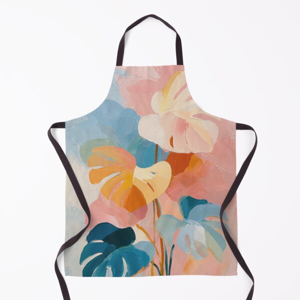Item preview, Abstract Flowers Oil Painting Pastel Colors & Monstera designed and sold by ArtHouseNiklas.