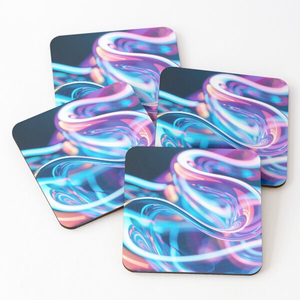 Item preview, Futuristic Twisted Liquid Glass Ribbon, Neon Gradient Reflection, Abstract Colorful 3D Wave, Modern Digital Art Composition designed and sold by Mimoshi ⭐⭐⭐⭐⭐.