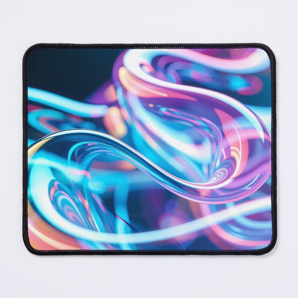 Item preview, Futuristic Twisted Liquid Glass Ribbon, Neon Gradient Reflection, Abstract Colorful 3D Wave, Modern Digital Art Composition designed and sold by Mimoshi ⭐⭐⭐⭐⭐.