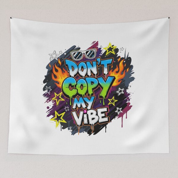Item preview, Don’t Copy My Vibe. Neon Graffiti Streetwear Quote designed and sold by Aarvya Fashion Club ( A.F.C ).