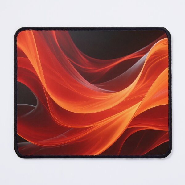 Item preview, Bright Glowing Red Abstract Ribbon Waves with Smooth Curves and Dynamic Flow on Dark Futuristic Background designed and sold by Mimoshi ⭐⭐⭐⭐⭐.