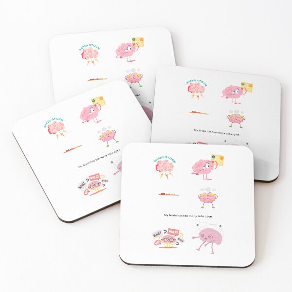 Item preview, My Brain Has Too Many Tabs Open Funny | Mental Health Humor | ADHD Anxiety Cartoon Art | Funny Relatable Quote with Cute Cartoon Cloud Pack designed and sold by Amalzaki.
