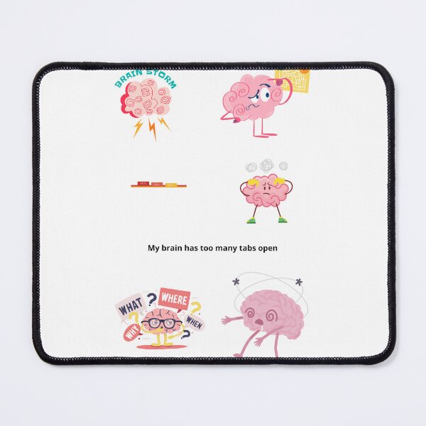 Item preview, My Brain Has Too Many Tabs Open Funny | Mental Health Humor | ADHD Anxiety Cartoon Art | Funny Relatable Quote with Cute Cartoon Cloud Pack designed and sold by Amalzaki.