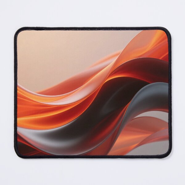 Item preview, Red and Black Glossy Flowing Abstract Ribbon Waves with Smooth Curves on Light Warm Gradient Background designed and sold by Mimoshi ⭐⭐⭐⭐⭐.