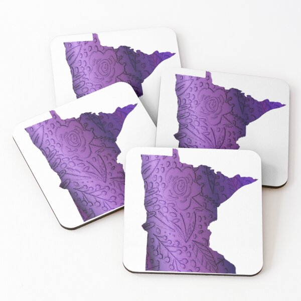 Item preview, Metallic Purple Floral Minnesota Silhouette designed and sold by royalblewitup.