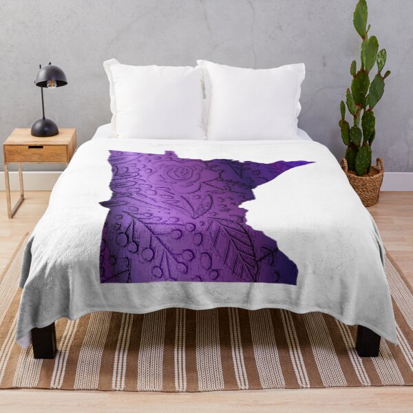 Item preview, Metallic Purple Floral Minnesota Silhouette designed and sold by royalblewitup.