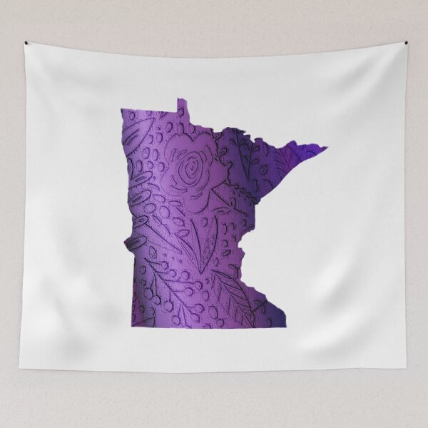 Item preview, Metallic Purple Floral Minnesota Silhouette designed and sold by royalblewitup.