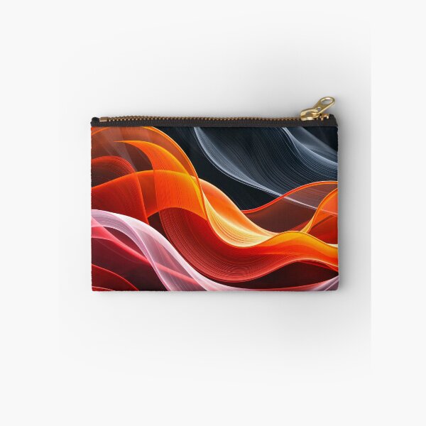 Item preview, Red Orange White and Black Flowing Abstract Waves with Smooth Curves and Futuristic Motion Design Art designed and sold by Mimoshi ⭐⭐⭐⭐⭐.