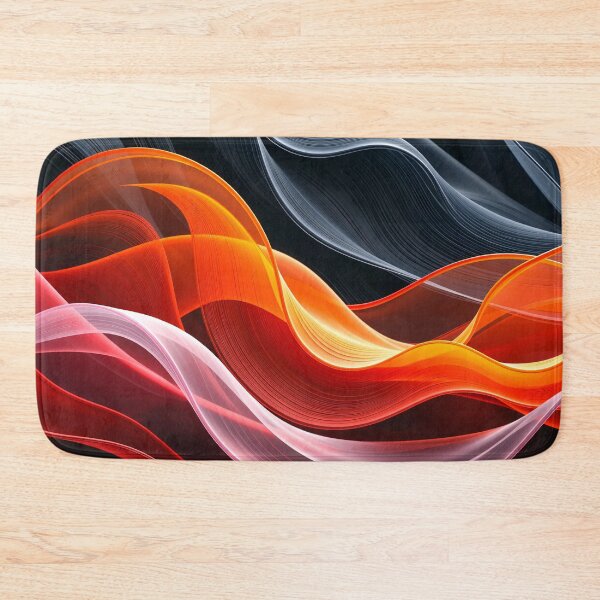 Item preview, Red Orange White and Black Flowing Abstract Waves with Smooth Curves and Futuristic Motion Design Art designed and sold by Mimoshi ⭐⭐⭐⭐⭐.
