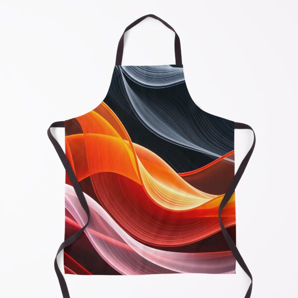 Item preview, Red Orange White and Black Flowing Abstract Waves with Smooth Curves and Futuristic Motion Design Art designed and sold by Mimoshi ⭐⭐⭐⭐⭐.