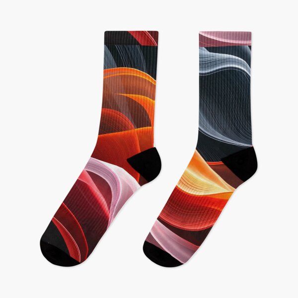 Item preview, Red Orange White and Black Flowing Abstract Waves with Smooth Curves and Futuristic Motion Design Art designed and sold by Mimoshi ⭐⭐⭐⭐⭐.