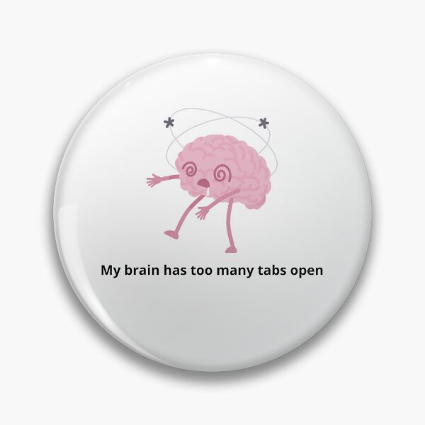 Item preview, My Brain Has Too Many Tabs Open Funny | Mental Health Humor | ADHD Anxiety Cartoon Art | Funny Relatable Quote with Cute Cartoon Cloud Pack designed and sold by Amalzaki.