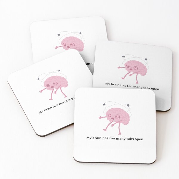 Item preview, My Brain Has Too Many Tabs Open Funny | Mental Health Humor | ADHD Anxiety Cartoon Art | Funny Relatable Quote with Cute Cartoon Cloud Pack designed and sold by Amalzaki.