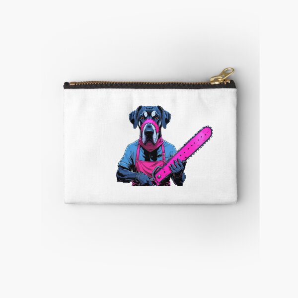 Item preview, Dark Great Dane with pink chainsaw designed and sold by StormArte.