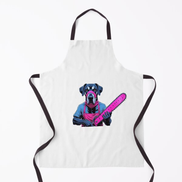 Item preview, Dark Great Dane with pink chainsaw designed and sold by StormArte.