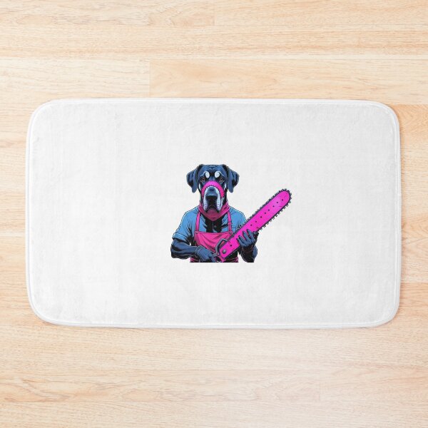Item preview, Dark Great Dane with pink chainsaw designed and sold by StormArte.