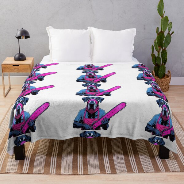 Item preview, Dark Great Dane with pink chainsaw designed and sold by StormArte.