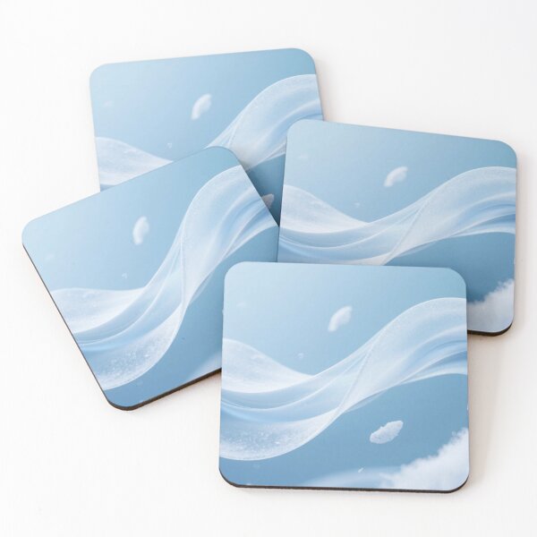 Item preview, Delicate Snowy White Wave Flow with Frost Particles, Soft Blue Background, Dreamy Minimalist Abstract Winter-Inspired Design designed and sold by Mimoshi ⭐⭐⭐⭐⭐.