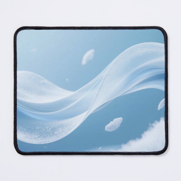 Item preview, Delicate Snowy White Wave Flow with Frost Particles, Soft Blue Background, Dreamy Minimalist Abstract Winter-Inspired Design designed and sold by Mimoshi ⭐⭐⭐⭐⭐.
