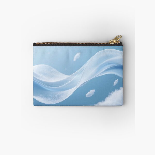 Item preview, Delicate Snowy White Wave Flow with Frost Particles, Soft Blue Background, Dreamy Minimalist Abstract Winter-Inspired Design designed and sold by Mimoshi ⭐⭐⭐⭐⭐.