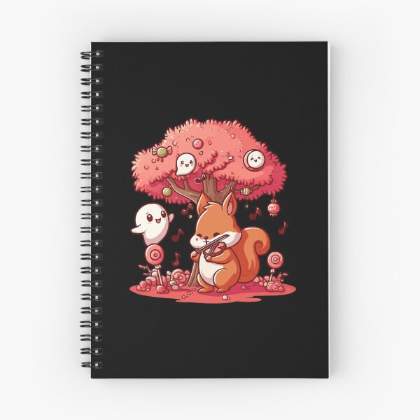 Item preview, Cute Chibi Squirrel Playing Violin Under Candy-Red Tree – Halloween Kawaii Cartoon designed and sold by ColorSplash123.