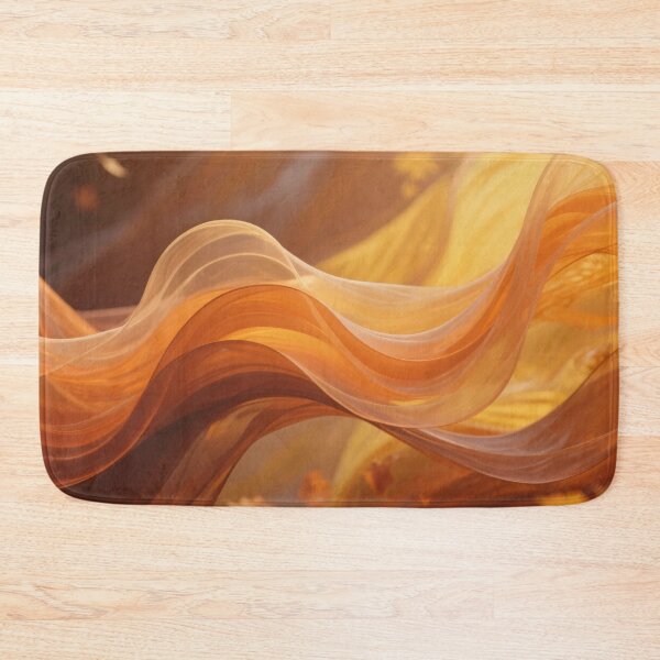 Item preview, Golden Autumn Abstract Waves with Flowing Transparent Layers and Falling Leaves in Warm Seasonal Artistic Design designed and sold by Mimoshi ⭐⭐⭐⭐⭐.