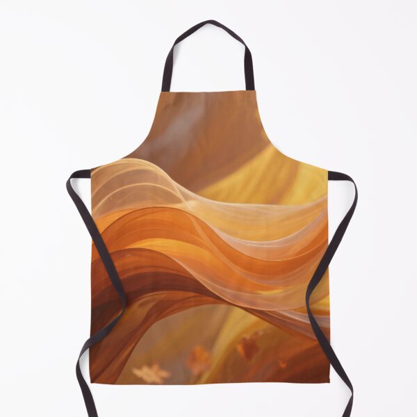 Item preview, Golden Autumn Abstract Waves with Flowing Transparent Layers and Falling Leaves in Warm Seasonal Artistic Design designed and sold by Mimoshi ⭐⭐⭐⭐⭐.