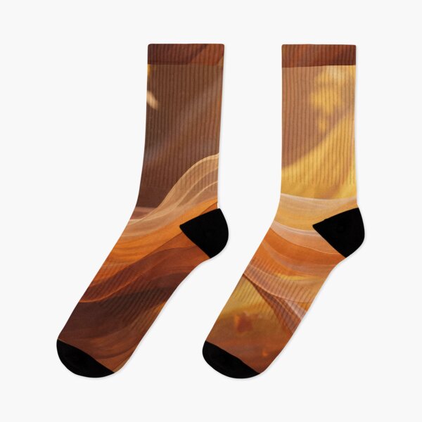 Item preview, Golden Autumn Abstract Waves with Flowing Transparent Layers and Falling Leaves in Warm Seasonal Artistic Design designed and sold by Mimoshi ⭐⭐⭐⭐⭐.