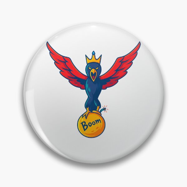 Item preview, Crowned Eagle King with Bomb – Powerful Cartoon Illustration designed and sold by karnlaunchlab.
