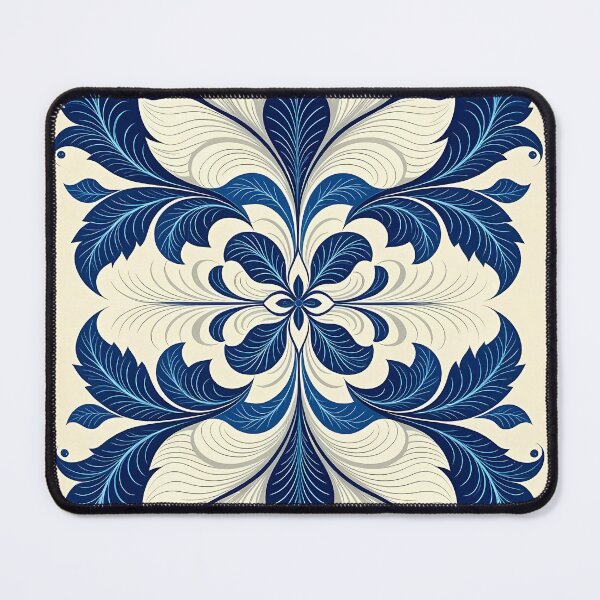 Item preview, Blue, Flowers & Leaves, Abstract Artistic Stylize, Symmetrical Repeated Texture Pattern (image size 8320x12480) designed and sold by Digital-Davinci.