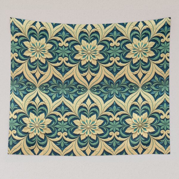 Item preview, Blue, Flowers & Leaves, Abstract Artistic Stylize, Symmetrical Repeated Texture Pattern (image size 8320x12480) designed and sold by Digital-Davinci.
