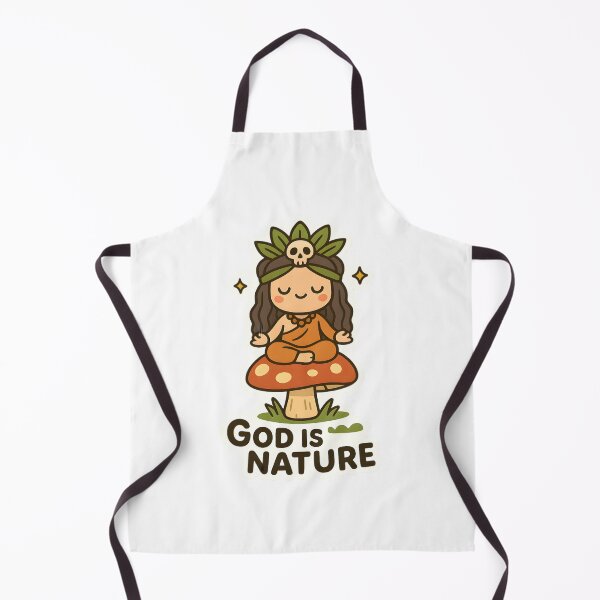 Item preview, Kawaii Shaman Meditating on Mushroom – God Is Nature Art designed and sold by OsasChild.