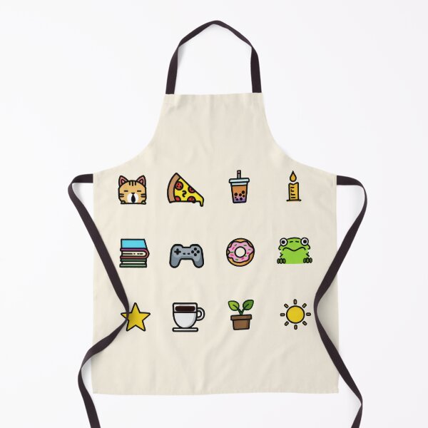 Item preview, Extra Small Cute Aesthetic Icons – Cat, Pizza, Boba Bubble Tea, Frog and More designed and sold by Ombrya.