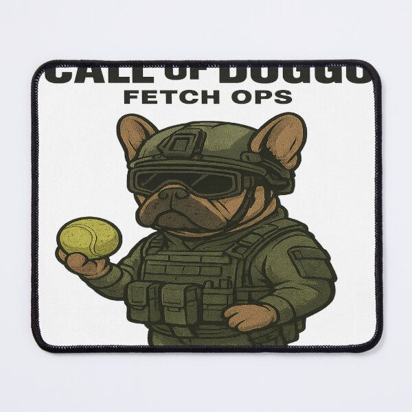 Item preview, Call of Doggo: Fetch Ops – Military Bulldog Parody designed and sold by Herundros.