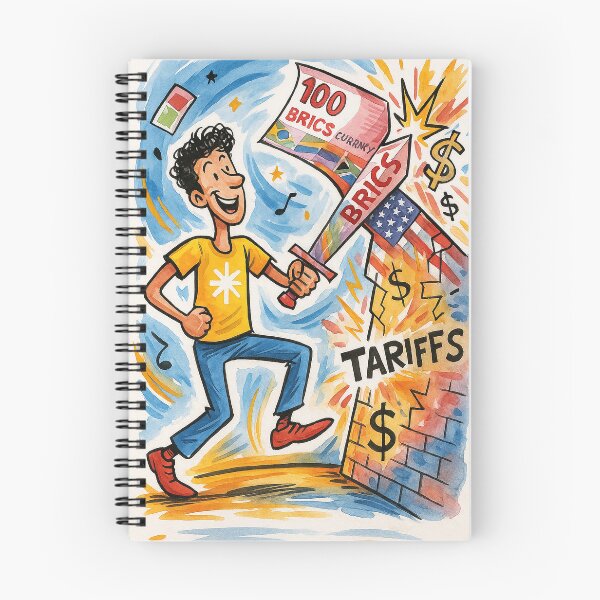 Item preview, BRICS vs Tariffs – Surreal Ruskov Cartoon with Economic Concept designed and sold by KARTICK DUTTA.