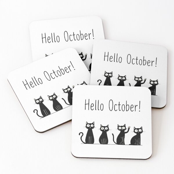 Item preview, Hello October Cats – Cute Autumn Cat Illustration designed and sold by GoxyVision.