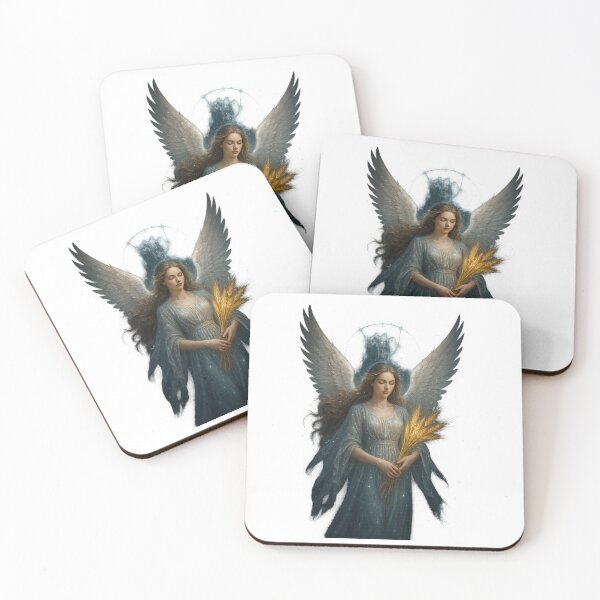 Item preview, Virgo Celestial Maiden Angelic Wings Cosmic Glow T-Shirt designed and sold by VandalMuse.